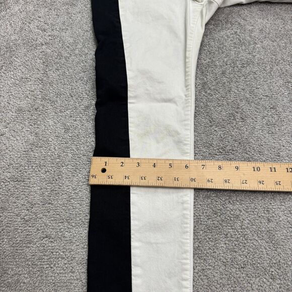 Rag & Bone Colorblock Skinny Ankle Denim Jeans Womens 30 Black White Mid Rise - Picture 10 of 14